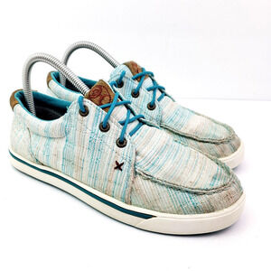Twisted X Hooey Youth Size 5.5 Womens Sz 6.5 Teal Multi Lace Up Sneaker Shoes